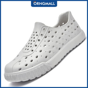 ORNGMALL รองเท้าแตะผู้ชายกันลื่นรองเท้าแตะฤดูร้อน EVA สำหรับผู้ชายผู้หญิงรองเท้าชายหาดกลางแจ้งห้องน้ำรองเท้าน้ำหนักเบาสบายสบายสบายๆทุกวันสไตล์ตามท้องถนน36-45