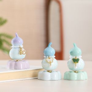 HCHC MALL 360 ° Sự xoay chuyển Tượng bầu gốm sứ May mắn Tinh tế Tượng bầu Dễ thương Nhiều màu sắc Tượng gốm sứ Trang trí nhà cửa