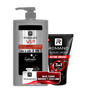 Romano 2in1 VIP PASSION/VIP VISION 650g/chai Tặng Kèm Chai Lăn 40ml.