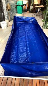 บ่อผ้าใบ ขนาด 1 x 4 เมตร ยกขอบสูง 50 cm