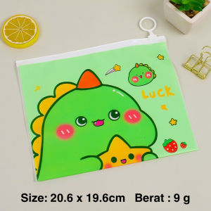 Tempat Ziplock Pouch Transparent Motif Bear Dino dan Bunny MK919