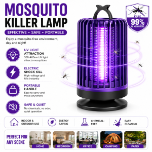 Mosquito Killer Lamp Light Bug Zapper with Electric Shock Non-toxic Powerful Attractant for Bedroom