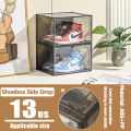 Magnetic Clear Stackable Shoebox Front Drop. 