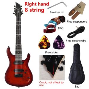 High Grade 6 Strings 7 Strings 8 Strings Electric Guitar Tree Burl Skin Natural Color Solid Okoume Body2026