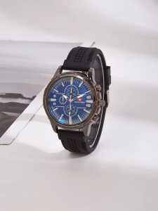 JAM TANGAN PRIA SWISS ARMY TALI RUBBER CHRONO VARIASI / JAM TANGAN KASUAL PRIA WATER RESISTAN FREE BOX &  BATERAI CADANGAN