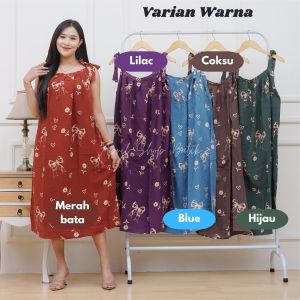 DASTER SINGLET MIDI WANITA LD 120 MOTIF PITA DRESS YUKENSI CANTIK TERBARU KEKINIAN PIYAMA TIDUR