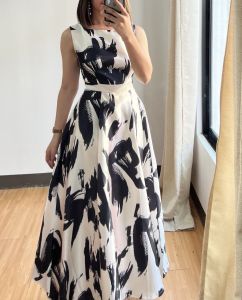Art Printed Elegant Retro A-line dress - wedding guest and other formal party dress