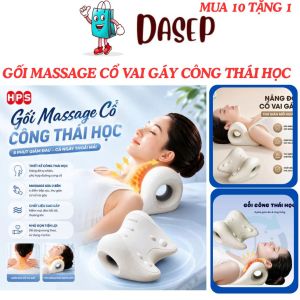 Gối Massage Cổ Gáy Tại Nhà Công Thái Học DASEP Giúp Kéo Dãn Đốt Sống Cổ Thư Giãn Giảm Đau Mỏi Cổ Vai Gáy Hiệu Quả