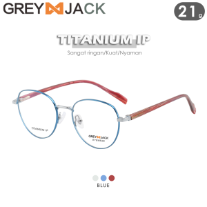 Grey Jack Frame Kacamata Titanium Bahan Ringan Kokoh Elegant Simple Bisa Minus Antiradiasi T 8017