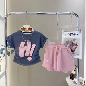 Setelan Baju dan Celana Pendek Anak Perempuan Motif H Terbaru - Bahan Lembut - Usia 1-5 Tahun