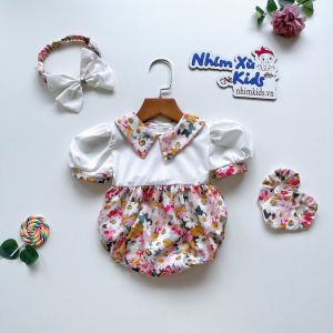 Body Cổ Hoa Chất Lụa Mềm Mát Cho Bé Gái 3 Đến 12kg [A438]