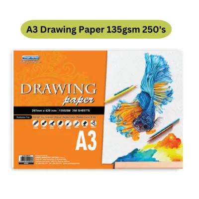 A3 Drawing Paper/ A3 Kertas Lukisan 135gsm/165gsm 250s 420mm x 297mm (PRICE FOR 1 RIM)