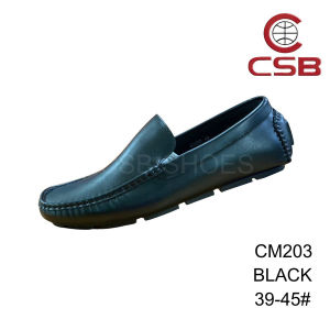 CSB รองเท้าทรงโลฟเฟอร์ รุ่น CM203 แฟชั่นผู้ชาย ด้านหน้าเรียบ พื้นแบน