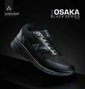 Aerostreet 37-45 Osaka All Hitam - Sepatu Sneakers Casual Pria Wanita Aero Street