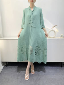 L-963F# One Size (45-75kg) Spring/Summer  Pleated WomenS Casual Loose Plus Size Large Swing Dress