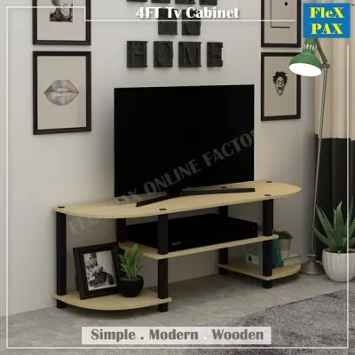 FlexPax Furniture Rak Tv l Cabinet TV Modern l 4FT TV Cabinet l Multi-Funcional TV Console