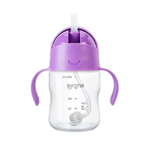 Evorie Tritan 360 Gravity Straw Water Bottle Sippy Cup 200ml