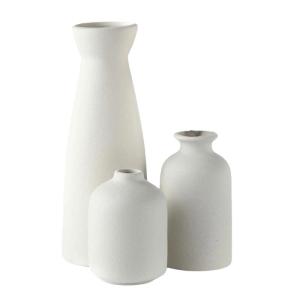 Ceramics Vases Pack of 3 Heat Resistant Durable Flower Holders Tabletop Decoration