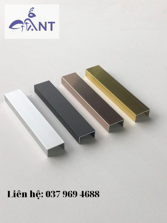 Nẹp nhôm chữ u20, nẹp chỉ nhôm, thanh dài 2m5, giá bán theo thanh