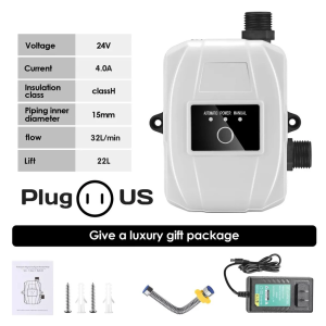 Intelligent Speed Booster Pump 24V 200W Pressure Automatic Water Booster Pump for kitchen Sink Shower Head Outside Tap