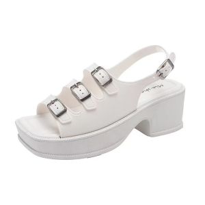 Ankle Strap Womens Fashion Thick Soled Chunky Heels 9639