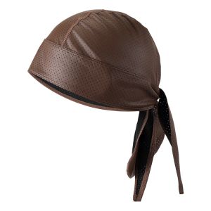 DOWNA Hip Hop PU Durag Lightweight Quick Dry Breathable Headwrap Fashion Adjustable Head Scarf Men Women