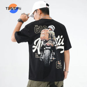 Mens Short Sleeve T-shirt 2024 Summer New Fashion Brand Fashion Black Versatile and Handsome Round Neck Casual Pure Cotton T-shirt Slim Fit Half Sleeve Men