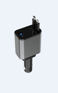 Pengisi Daya Mobil yang Dapat Ditarik IOS dan Type-c (Pengisi Daya Seluler yang Dapat Ditarik)