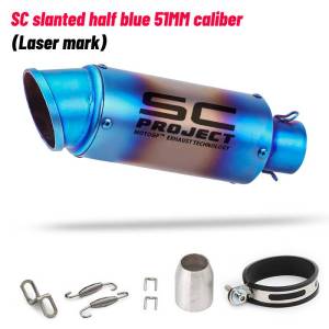 Cool Car accessories SC Project Tailpipe Tail Pipe Stainless Motorbike Exhaust Rear Pipe Exhaust Muffler 51mm Motorcycle Exhaust Pipe With Silencer