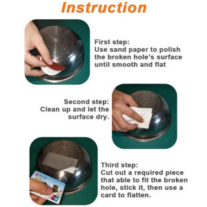 Penampal Periuk Aluminium Thailand Tampal Pelekat Periuk Lubang Aluminium Foil for Broken Pot (Buy 1 Free 1 Free Mini Sand Paper)