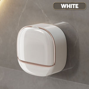 Light Luxury Soap Box Household Bathroom Hole-free Wall-mounted Flip-Top Soap Box