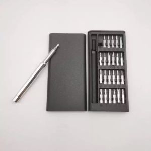 SQMETR Hộp đựng đồ Bộ tua vít chính xác 25 trong 1 Tay cầm hợp  nhôm Bộ tua vít mini  Đầu Chữ Thập Bộ tua vít có thể tháo rời Thiết bị lưu trữ di động