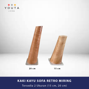 kaki sofa retro kayu miring