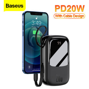 Baseus 22.5W Power Bank 20000mAh PD sạc nhanh Powerbank 10000mAh được tích hợp cáp Bộ sạc di động Bộ pin bên ngoài cho điện thoại