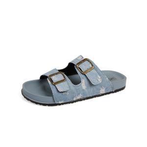 YOTO New Denim Versatile Comfortable Birkenstocks Cork Flip Flops For Women