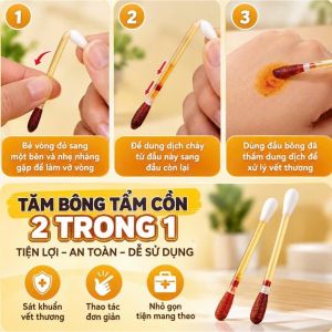 Hộp Sơ Cứu Mini 4 Trong 1 – Miếng Tẩm Cồn Tăm Bông Tẩm Iod Băng Dán Cá Nhân Gọn Trong Túi Xách Balo