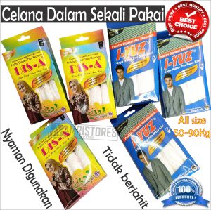 celana dalam sempak sekali pakai pria dan wanita all size 50-90kg aman dan nyaman dikenakan.