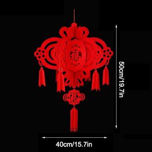 LINNANZHUBING Non-woven 2025 Chinese Lantern Spring Festival Decoration 3D Chinese Year Lantern Hanging Ornaments Year of the Snake Lantern