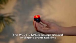 2026 WEST BIKING Bicycle Rear Light Brake Sensing Digital Power Display Auto Start/Stop Long Endurance Taillight Cycling Accessories