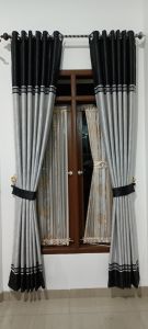 Gorden Pintu Minimalis Mewah Bahan Tebal Blackout Import Model Smokring 12 Ring/Gorden Polos Murah