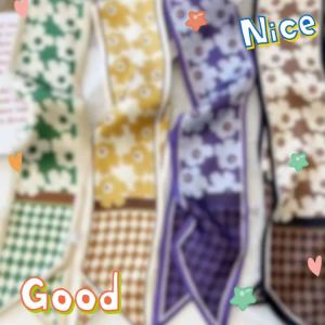 Korean New Flower Scarf for women Hair Band shawls Ribbon Tie-up scarf for bags handle Accessories SP0425