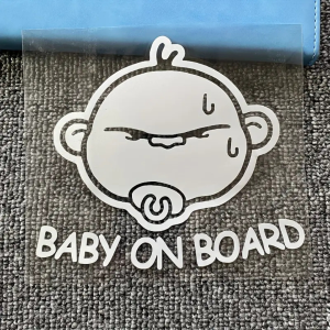 "Baby on Board Car Sticker – Waterproof Reflective Safety Sign for Rear Window Easy to Apply Vinyl Decal"