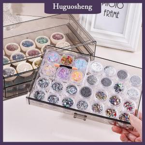 [huguosheng] กล่องเก็บเครื่องประดับกล่องเก็บเครื่องประดับมีกาวทาเล็บกล่องแบ่งช่องโปร่งใสความจุขนาดใหญ่กล่องเก็บตั้งโต๊ะสำหรับร้านเสริมสวย
