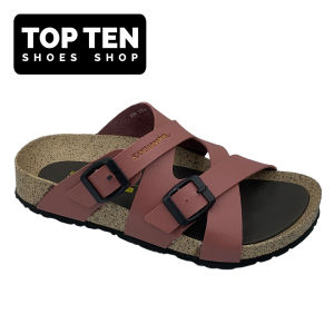 Kangaroo Lady Slipper Selipar Perempuan Slip On Sandal Brown Pink 1006