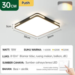 GOGEOUS Lampu Plafon Minimalis Modern Persegi Plafon Pvc 18/36/65W 3 Warna Lampu Hias Led Ceiling Kecerahan Yang Bisa Disesuaikan Ruang Tamu Kamar Tidur Gantung Lampu Plafon LED