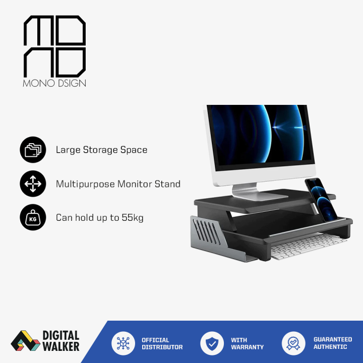 [Digital Walker] Mono Dsign Twin Deck Monitor Stand Black Lazada PH