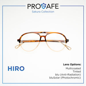 ProSafe Hiro (Acetate Eyeglasses) with choice of Non-Graded Multicoated or Anti-Radiation or Photochromic Lenses for Women/Men