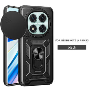 For Xiaomi Redmi Note 14 Pro+/Note 14 Pro 5G Lens slide cover shockproof phone case holdercar mounted MagSafe phone Case protective cover For Note 14 Pro+ Case