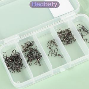 Heabety  100 cái hộp thép không gỉ câu cá nối pin 4 #6 #8 #10 #12 # mang cán xoay với Snap fishhook thu hút phụ kiện