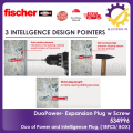 FISCHER DUOPOWER Expansion Wall Plug with Screw Set, 18PCS/ BOX, 5x25MM, Easy installation for home uses, 534996. 